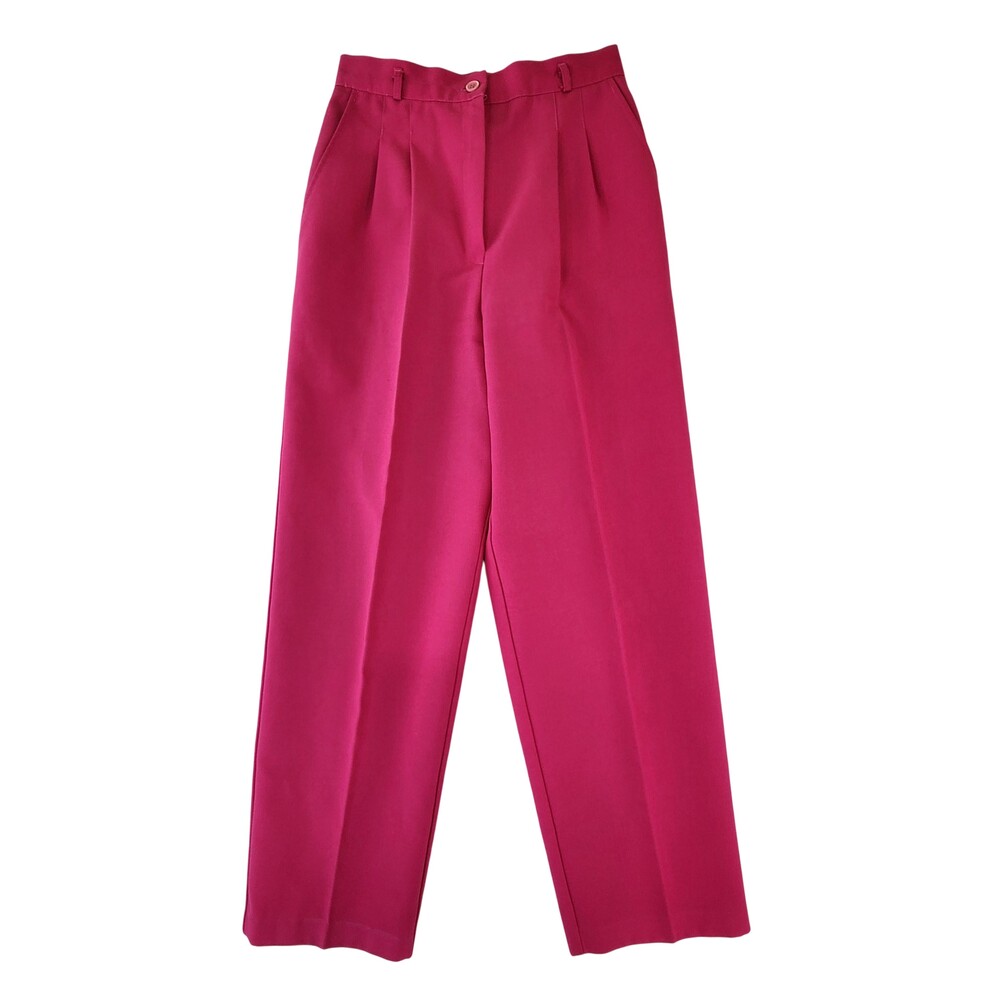 Counterparts Dress Pants Womens 8 Pink Pleated Straight Leg Pockets Work Career